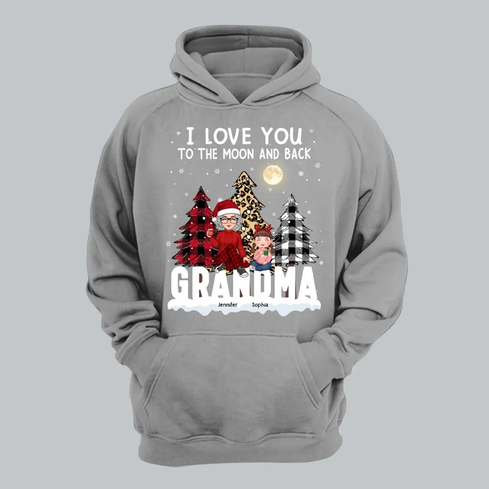 Personalized Happiness Is Being A Grandma Girl Xmas Kid Names Christmas Gift Hoodie 2D Printed LVA231216