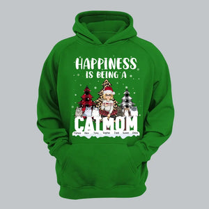 Personalized Happiness Is Being A Cat Mom Cat Lovers Gift Christmas Gift Hoodie 2D Printed LVA231221