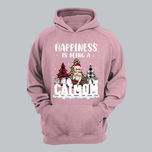 Personalized Happiness Is Being A Cat Mom Cat Lovers Gift Christmas Gift Hoodie 2D Printed LVA231221