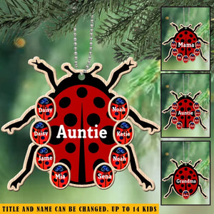 Personalized Grandma Bugs & Kid Custom Name Wooden Ornament Printed KVH231227