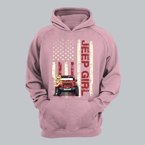 Personalized US Jeep Girl Custom Name Jeep Hoodie 2D Printed KVH231229