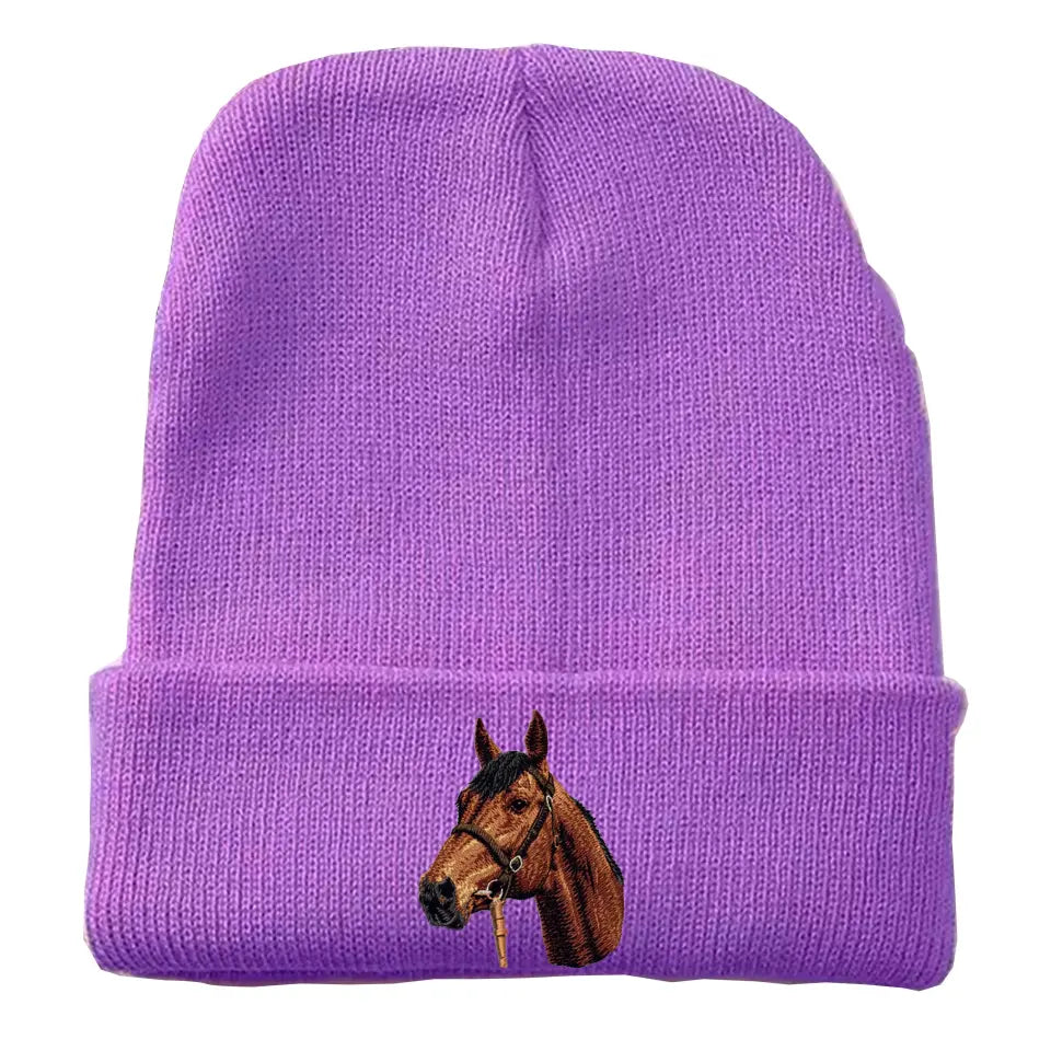 Personalized Upload Your Horse Photo Embroidered Beanie Printed VQ231235