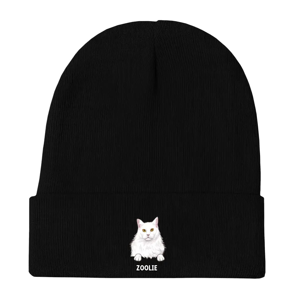 Personalized Cat Name Cat Lovers Gift Embroidered Beanie Printed LVA231244