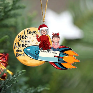 Personalized I Love You To The Moon And Back Grandma & Kids Christmas Gift Acrylic Ornament Printed VQ231256