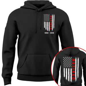 Personalized Thin Red Line Retired Firefighter Hoodie 2D Printed QTKH1268