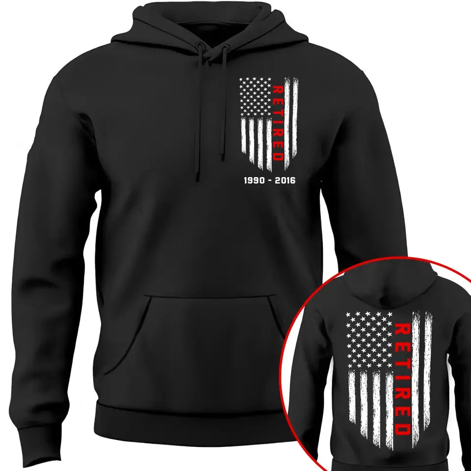 Personalized Thin Red Line Retired Firefighter Hoodie 2D Printed QTKH1268