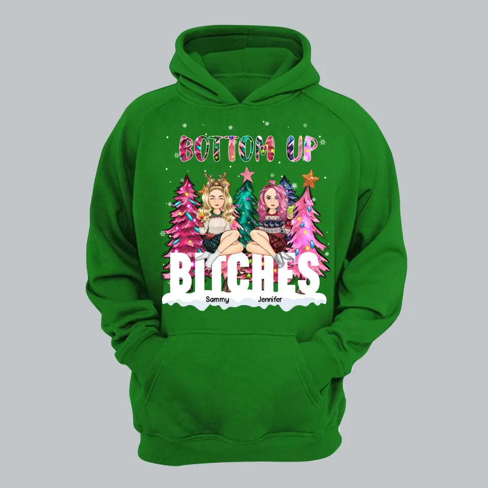 Personalized Bottom up Biches Bestie Christmas Tree Hoodie 2D Printed KVH231220