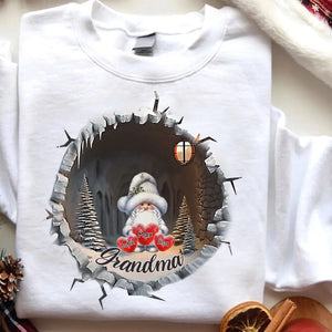 Personalized Grandma Gnome Custom Kid's Name Christmas Gift Sweatshirt Printed VQ231336