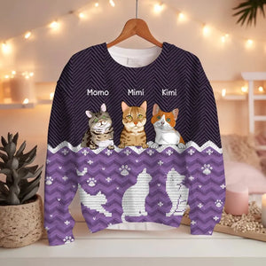 Personalized Cat Mom Cat Lovers Gift Sweatshirt 3D Printed LVA231339