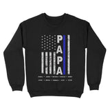 Personalized US Police Papa Custom Kid Names Sweatshirt Printed QTVQ231341