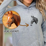 Personalized Upload Your Horse Photo Horse Lovers Gift Hoodie 2D Printed VQ231349