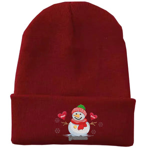 Personalized Grandma Snowman Custom Kid's Name Embroidered Beanie Printed VQ231352