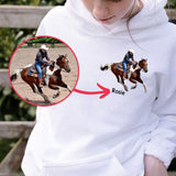 Personalized Upload Your Photo Horse Riding Hoodie 2D Printed KVH231364