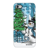 Personalized Grandma Snowman Custom Kid's Name Christmas Gift Phonecase Printed HN231402