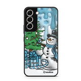 Personalized Grandma Snowman Custom Kid's Name Christmas Gift Phonecase Printed HN231402