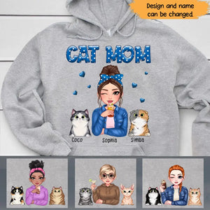 Personalized Cat Mom Cat Lovers Gift Hoodie 2D Printed HN231378