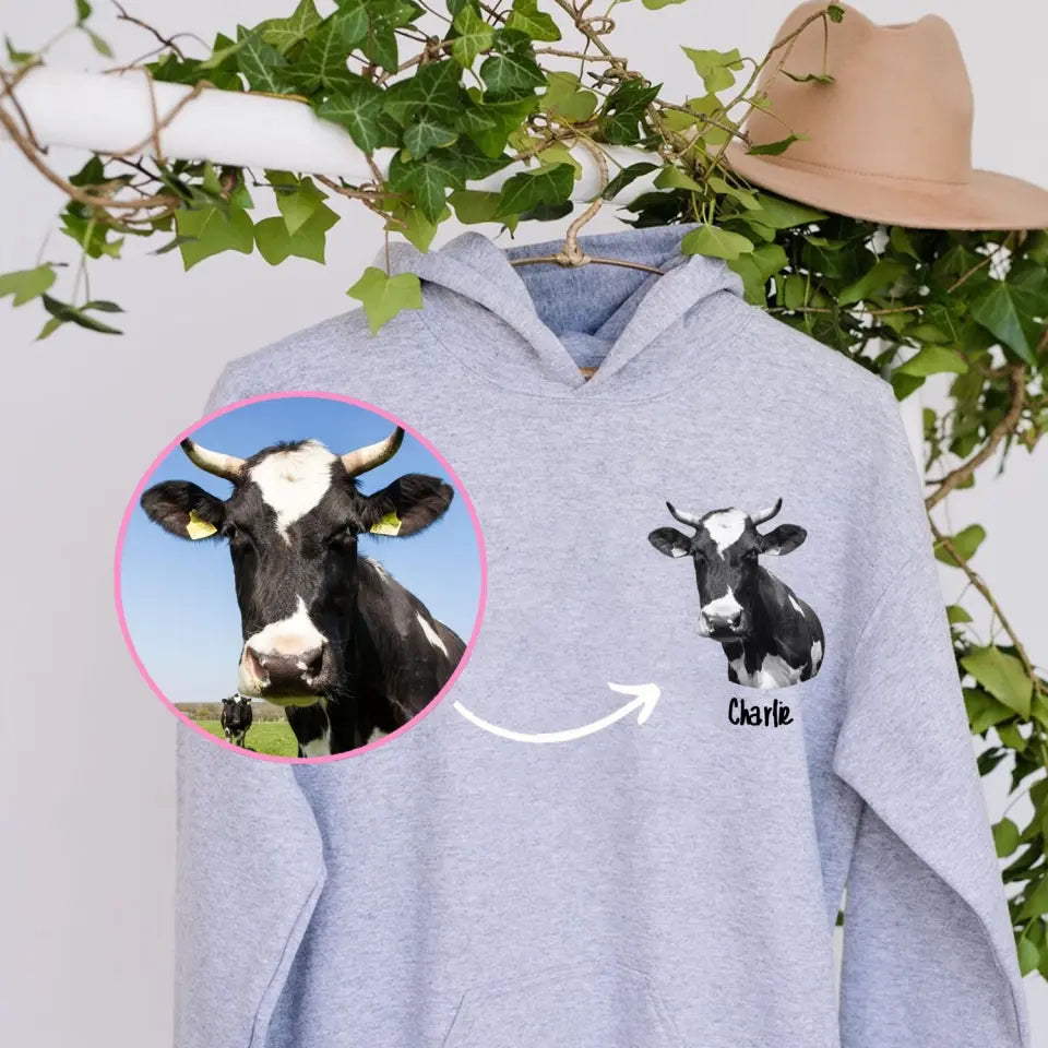 Personalized Upload Your Photo Cow Hoodie 2D Printed LVA231423