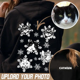 Personalized Upload Your Cat Photo Snowflakes Hoodie 2D Printed MTVQ231429