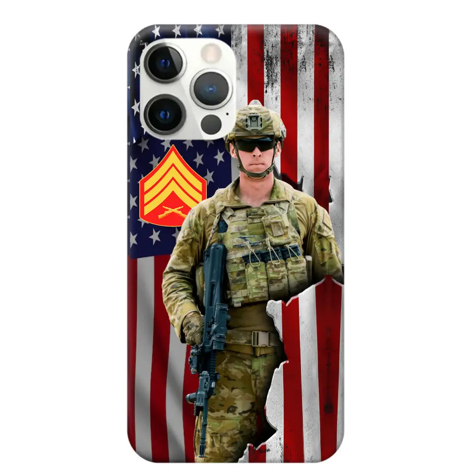 Personalized US Veteran Logo Custom Name Phonecase Printed 231430AHVH