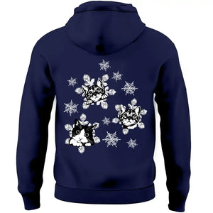 Personalized Upload Your Cat Photo Snowflakes Hoodie 2D Printed MTVQ231429