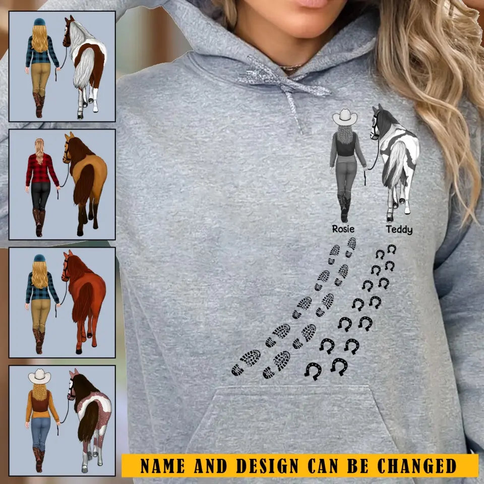 Personalized Horse Girl Custom Name Horse Lovers Gift  Hoodie 2D Printed VQ231437