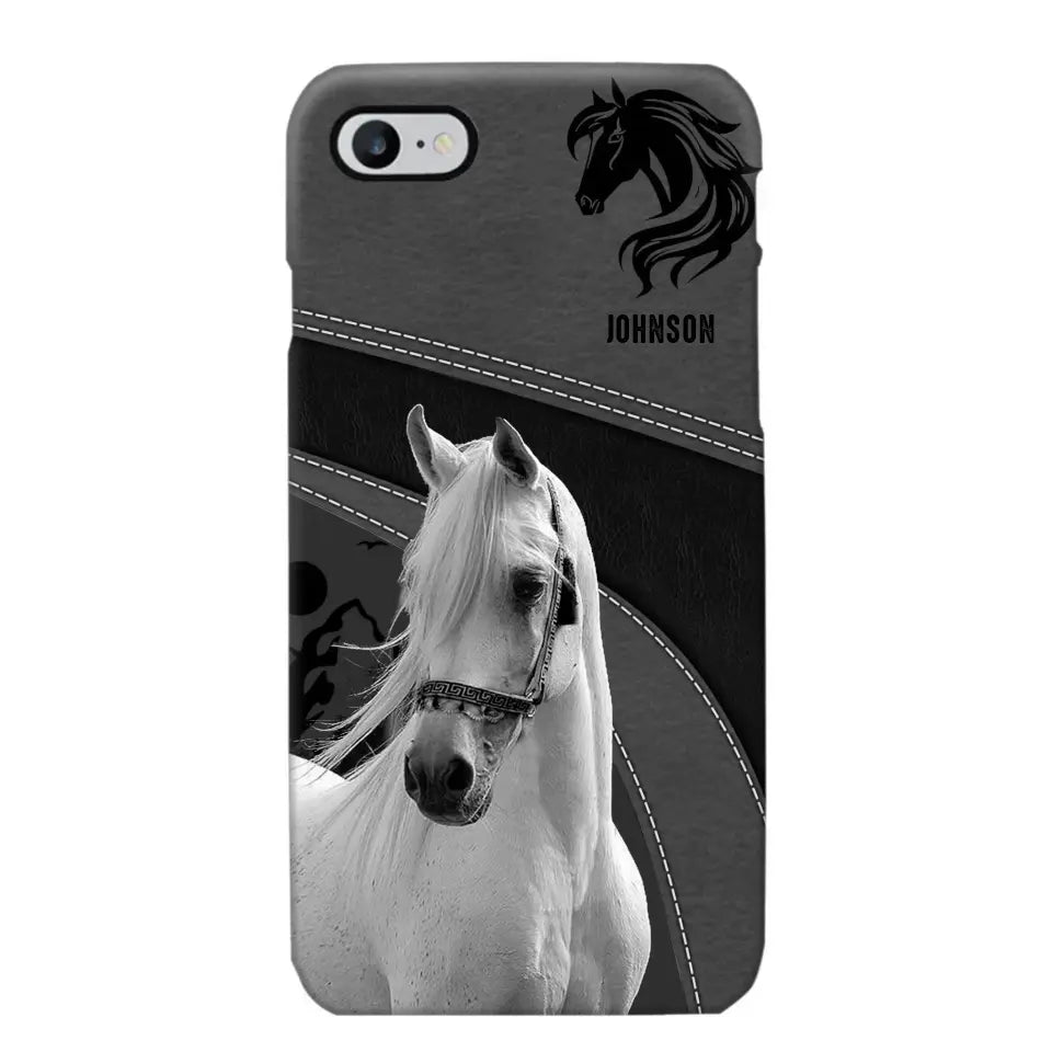 Personalized Upload Your Horse Photo Horse Custom Name Phonecase Printed VQ231438