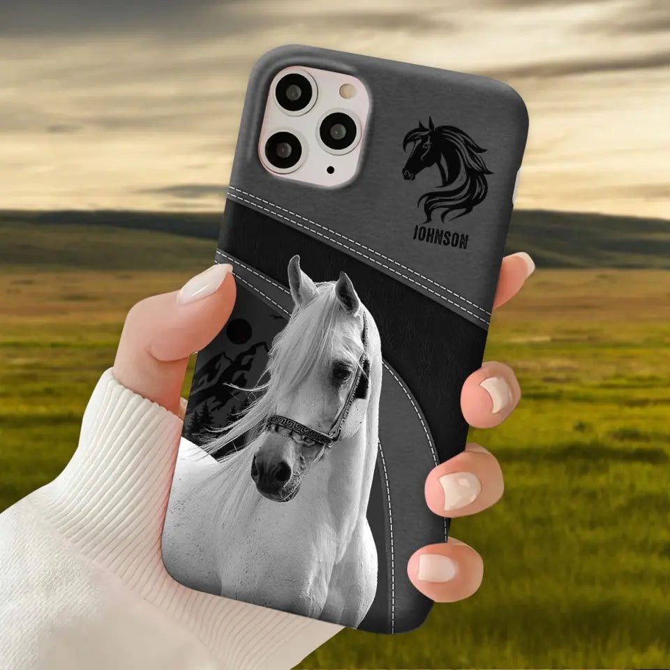 Personalized Upload Your Horse Photo Horse Custom Name Phonecase Printed VQ231438