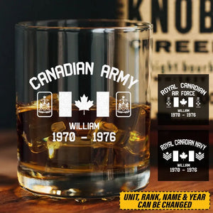 Personalized Canadian Veteran Rank Name Whiskey Glass 3D Printed 231435AHVA