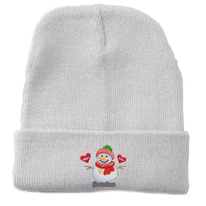 Personalized Grandma Snowman Custom Kid's Name Embroidered Beanie Printed VQ231352