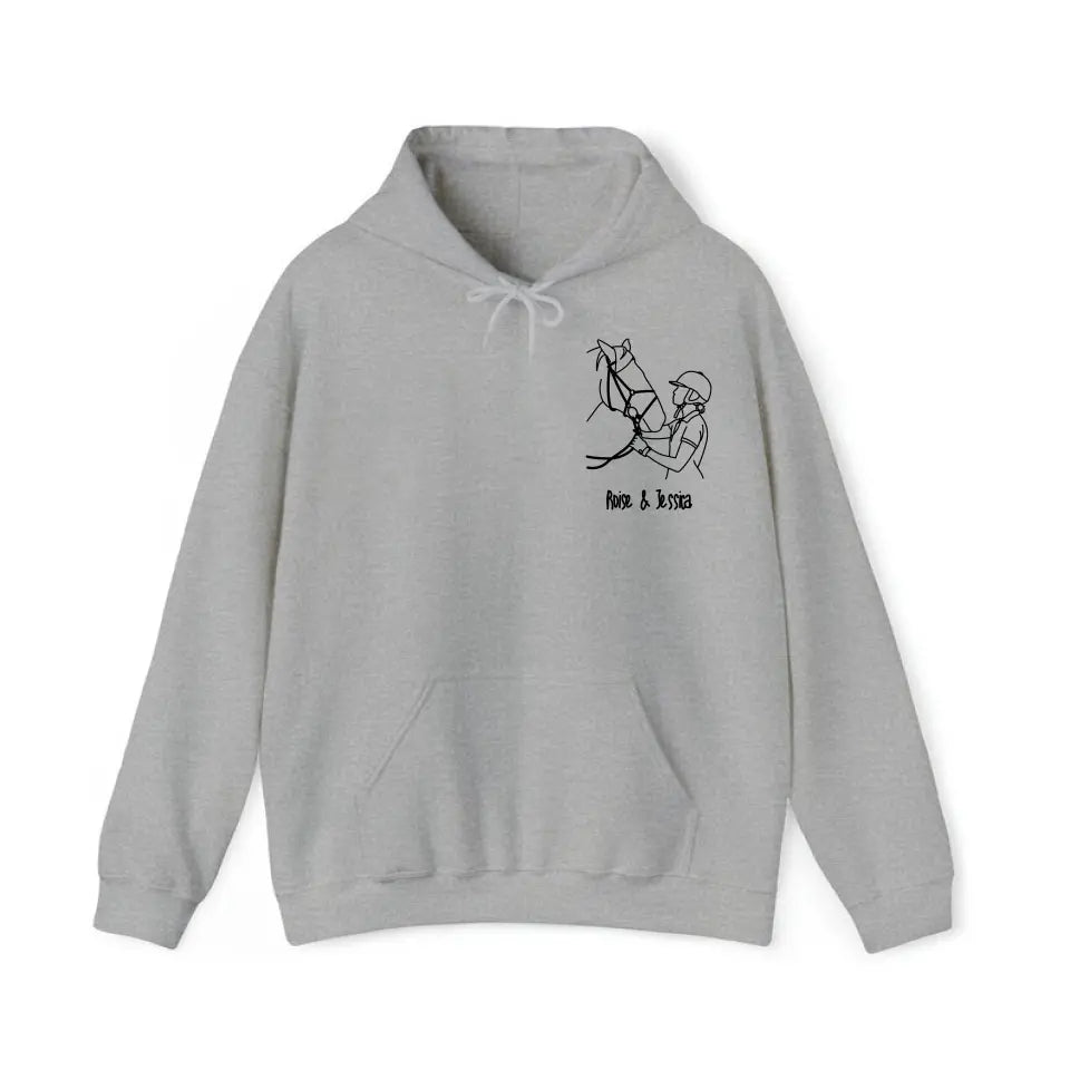 Personalized Upload Your Photo Horse Lovers Gift Outline Hoodie 2D Printed LVA231449