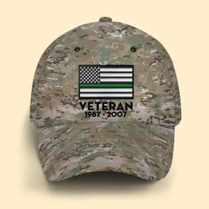 Personalized US Military Veteran Retired Custom Served Time Cap QTKH1443