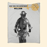 Personalized Upload Your US Firefighter Photo Custom Name Sherpa or Fleece Blanket Printed QTKVH231473