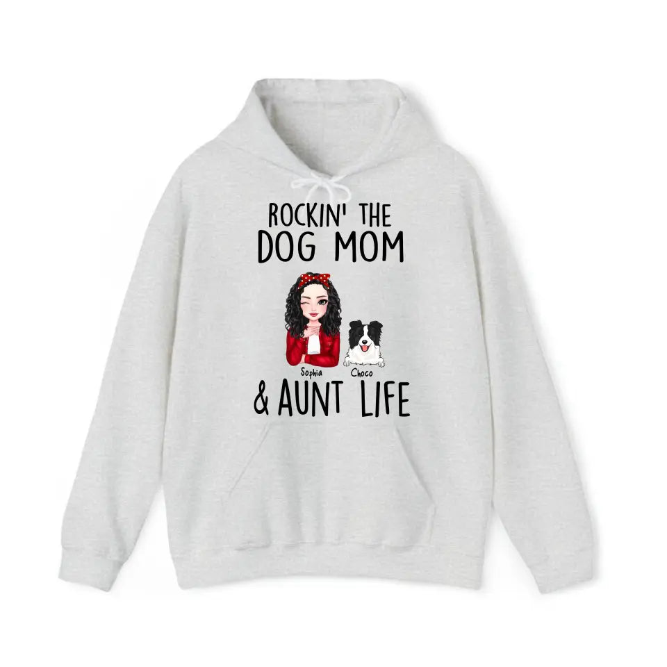 Personalized Rockin' The Dog Mom & Aunt Life Dog Lovers Gift Hoodie 2D Printed HN231478