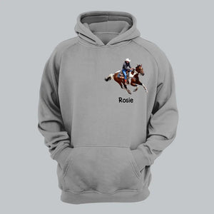 Personalized Upload Your Photo Horse Riding Hoodie 2D Printed KVH231364