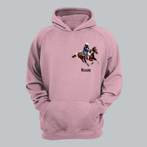 Personalized Upload Your Photo Horse Riding Hoodie 2D Printed KVH231364