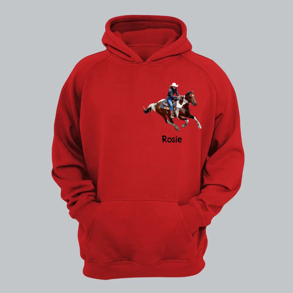 Personalized Upload Your Photo Horse Riding Hoodie 2D Printed KVH231364