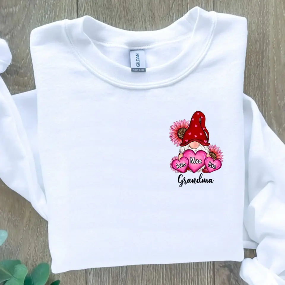 Personalized Grandma Gnome Custom Kid's Name Hoodie 2D Printed VQ231499