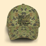 Personalized Australia Defend Force Veteran Retired Custom Served Time Cap QTKH1501