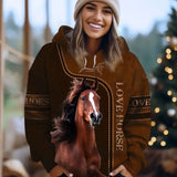 Personalized Upload Your Horse Photo Horse Lovers Gift Hoodie 3D Printed HN1506