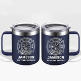 Personalized Retired Firefighter Custom Name & Time Laser Handle Cup Printed QTKVH231534