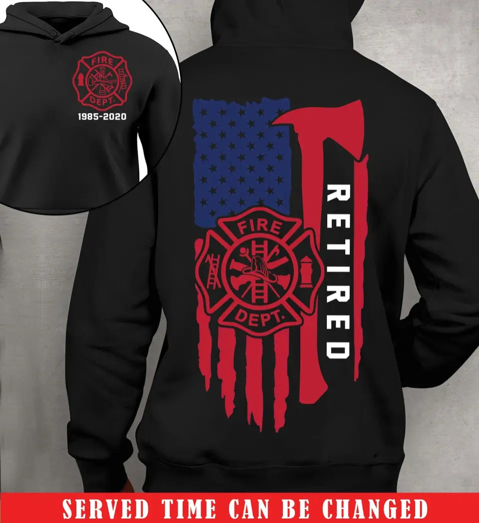 Personalized Retired US Firefighter Officer Custom TimeHoodie 2D Printed KVH1609