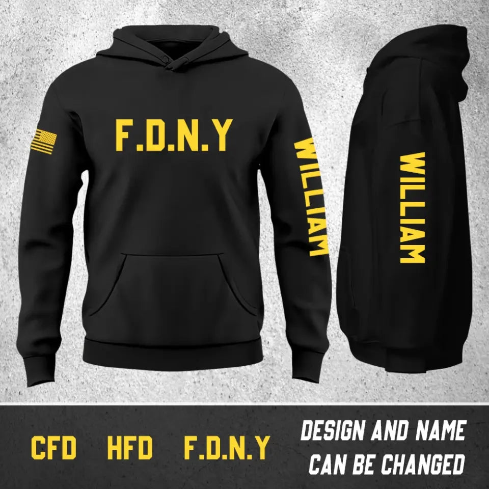 Personalized US Firefighter Custom Text And Name Hoodie 2D Printed QTHN1608