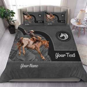 Personalized Upload Your Horse Riding Photo Horse Lovers Gift Bedding Set Printed HN231625