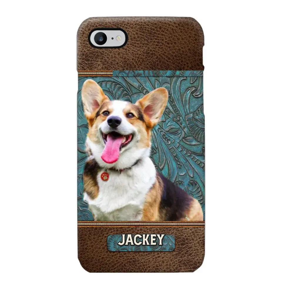 Personalized Upload Your Dog Photo Leather Phonecase Printed 23MAR-HQ16