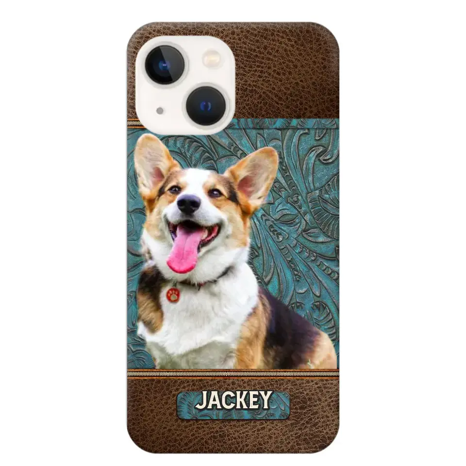 Personalized Upload Your Dog Photo Leather Phonecase Printed 23MAR-HQ16