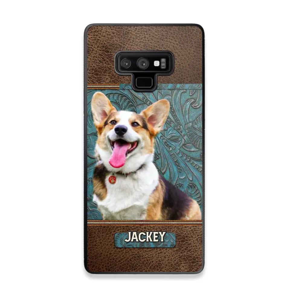 Personalized Upload Your Dog Photo Leather Phonecase Printed 23MAR-HQ16