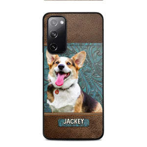 Personalized Upload Your Dog Photo Leather Phonecase Printed 23MAR-HQ16