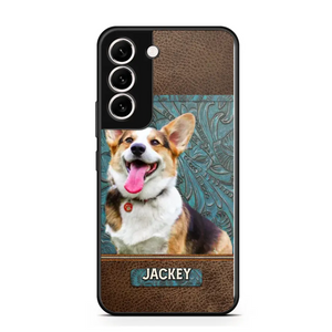 Personalized Upload Your Dog Photo Leather Phonecase Printed 23MAR-HQ16