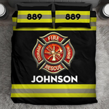 Personalized Firefighter Custom Name & Badge Number Bedding Set Printed QTKH1702