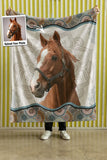 Personalized Upload Your Horse Photo Sherpa or Fleece Blanket Printed HN1700